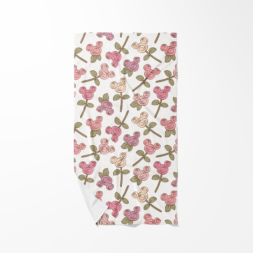 Magical Mouse Roses Beach Towel